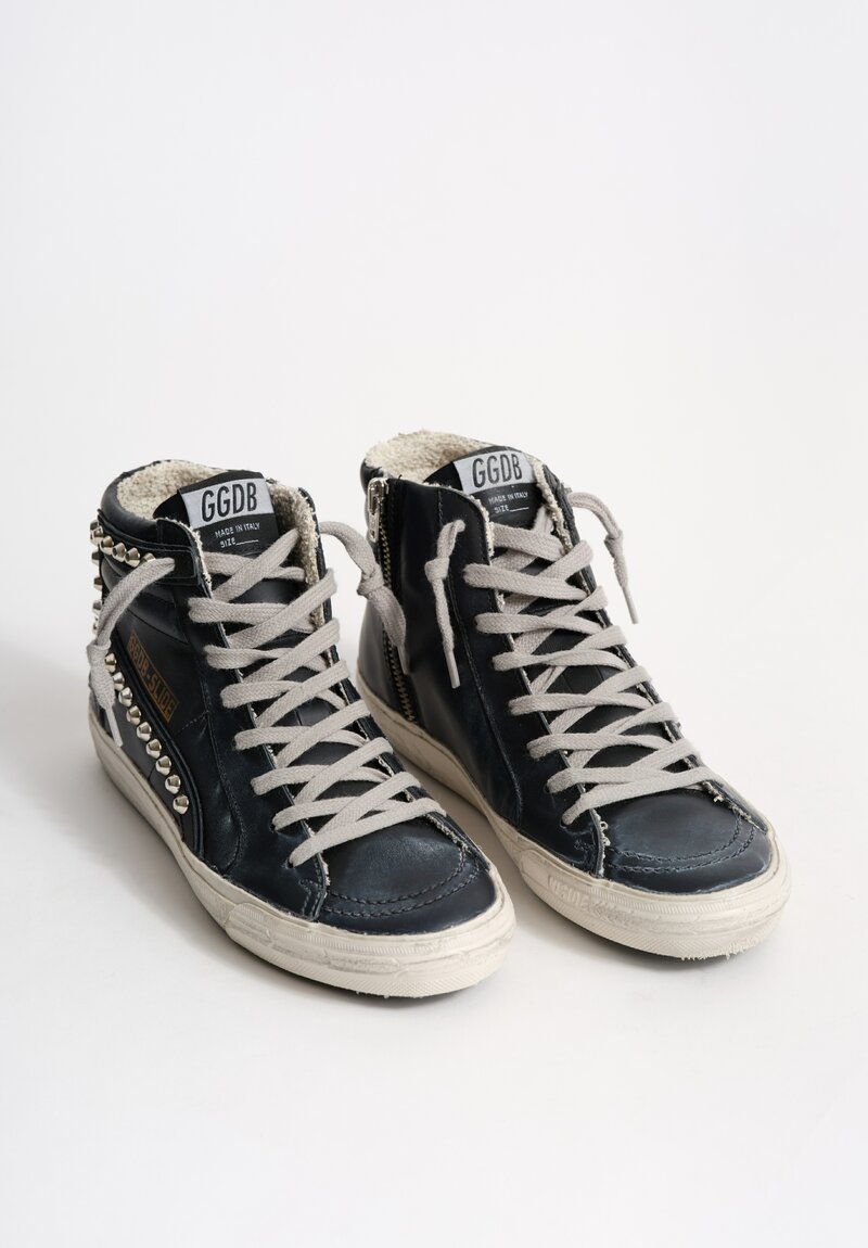 Golden Goose Studded Slide Sneaker in Black	
