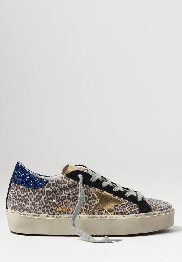Golden Goose Suede Leopard Glitter Hi-Star Sneakers in Brown/Navy ...