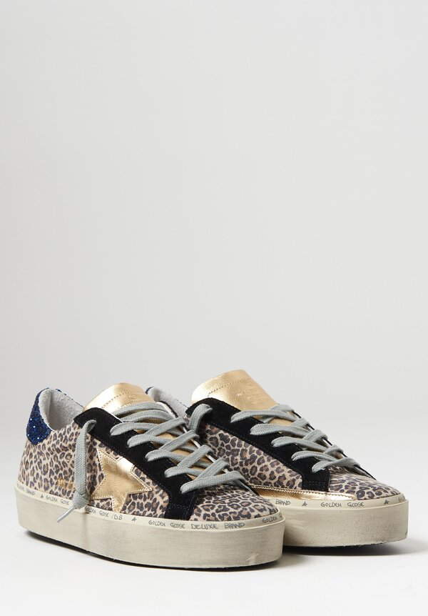 Golden Goose Suede Leopard Glitter Hi-Star Sneakers	