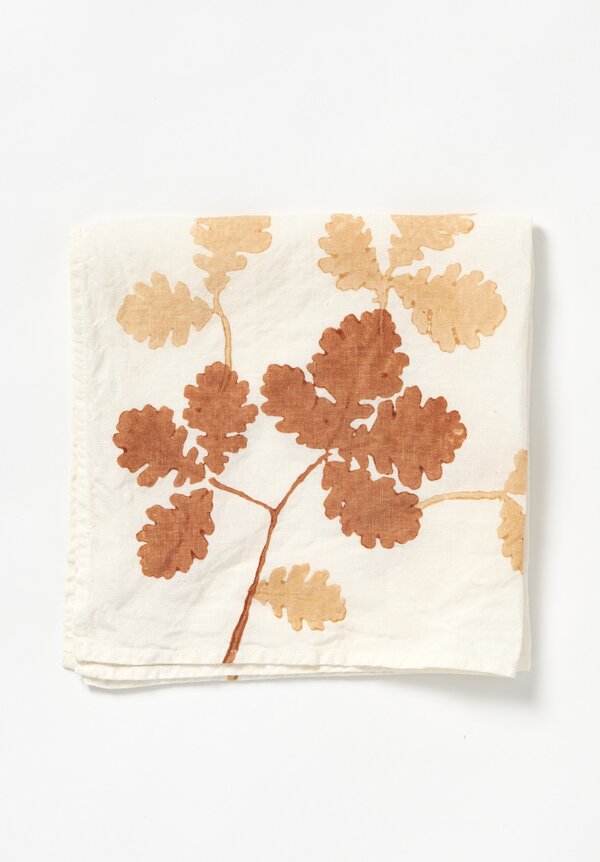 Bertozzi Linen Printed Napkin with Oak Leaves	