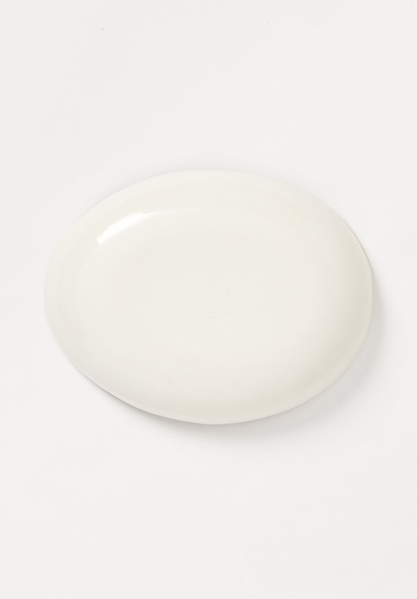Bertozzi Handmade Porcelain Interior Shallow Oval Platter in Bruno Brown