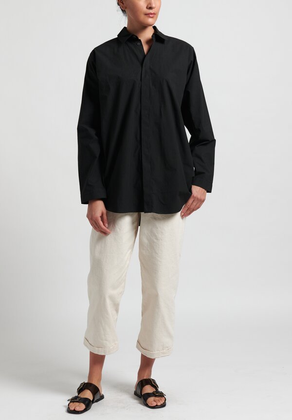 Jan-Jan Van Essche Cotton/Wool Typewriter Shirt #79 in Black