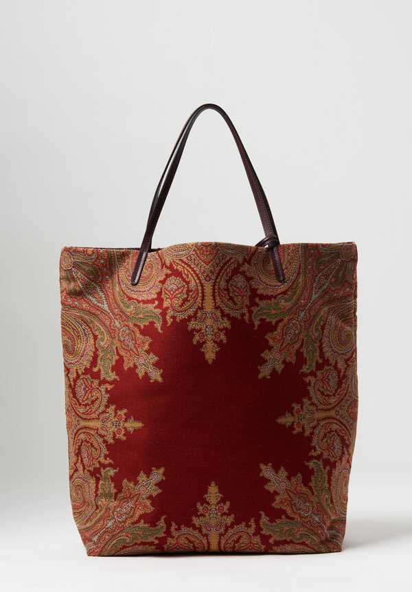 Etro Paisley Reversible Tote Red	