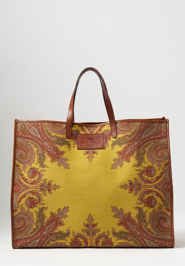 Etro Paisley Jacquard Shopping Bag ll Yellow	