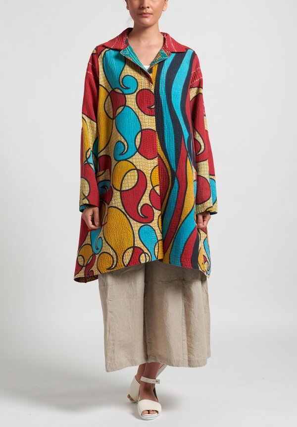Mieko Mintz 4-Layer Vintage Cotton A-Line Duster Jacket	