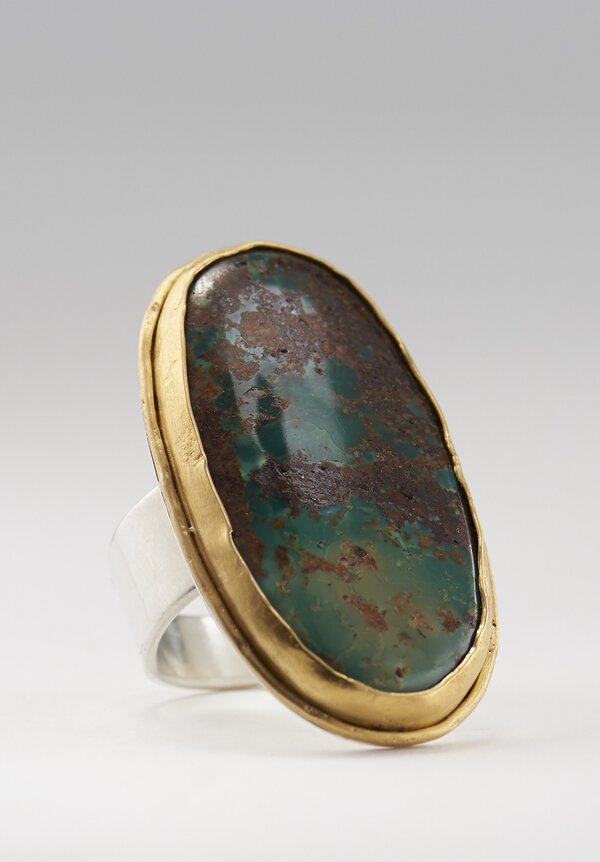 Greig Porter 22K & Sterling, Old Persian Deep Turquoise Ring	