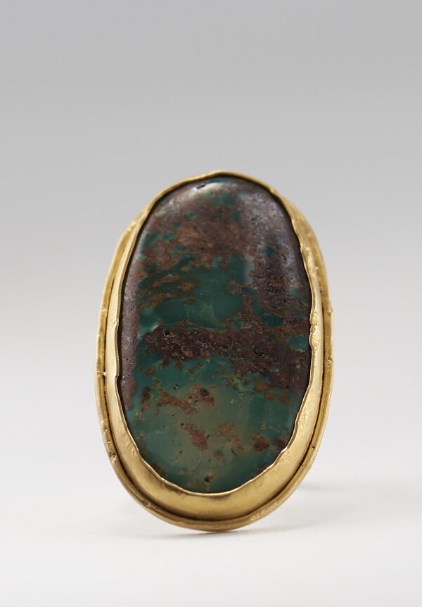Greig Porter 22K & Sterling, Old Persian Deep Turquoise Ring	