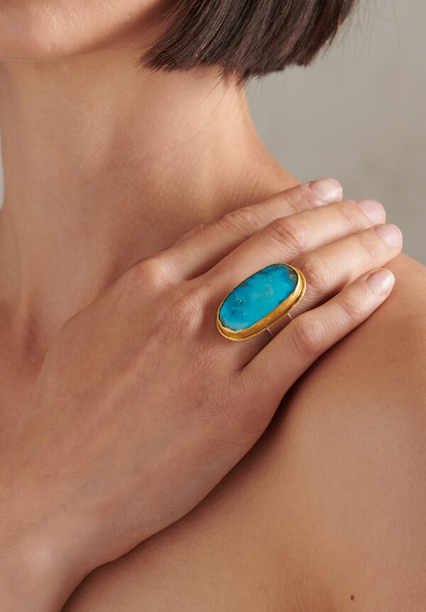 Greig Porter 22K & Sterling, Old Persian Turquoise Ring ll