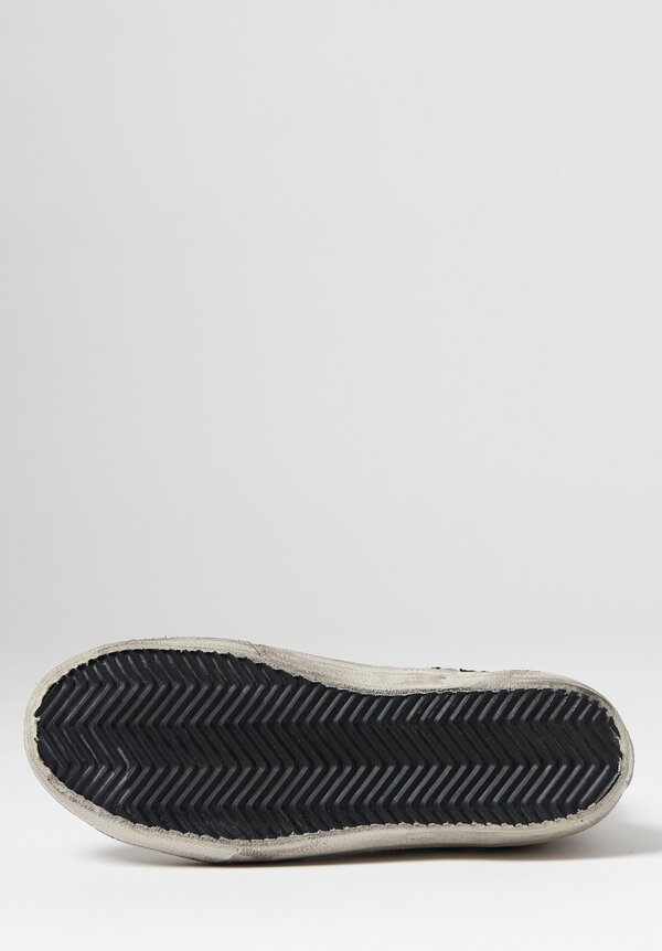 Golden Goose Snake Print Heel Slide Sneaker in Black and Grey	