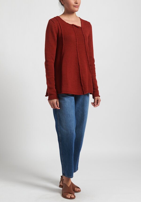 Rundholz Black Label Flared Panel Sweater in Berry Red
