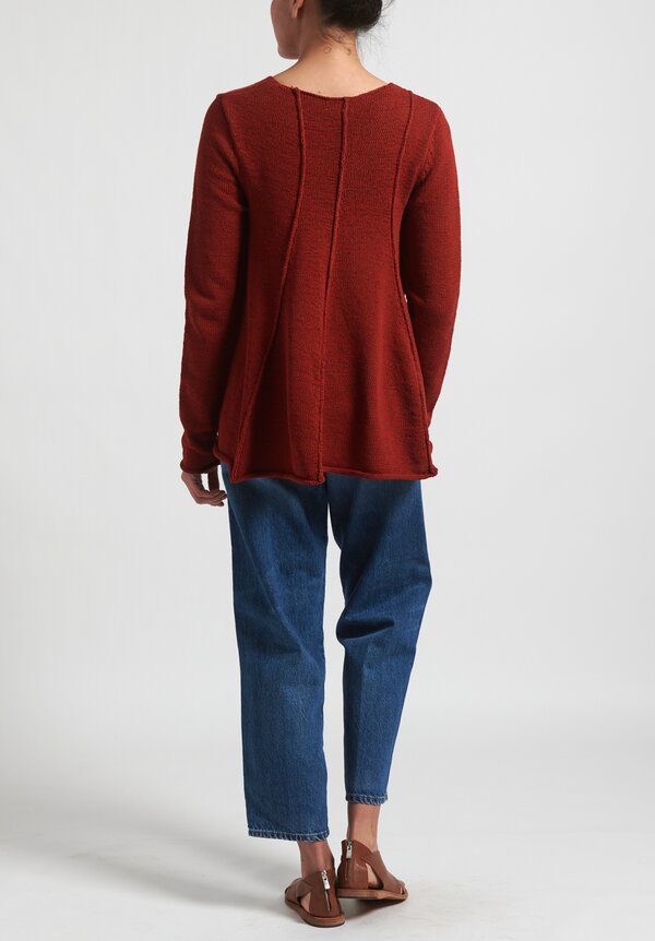 Rundholz Black Label Flared Panel Sweater in Berry Red