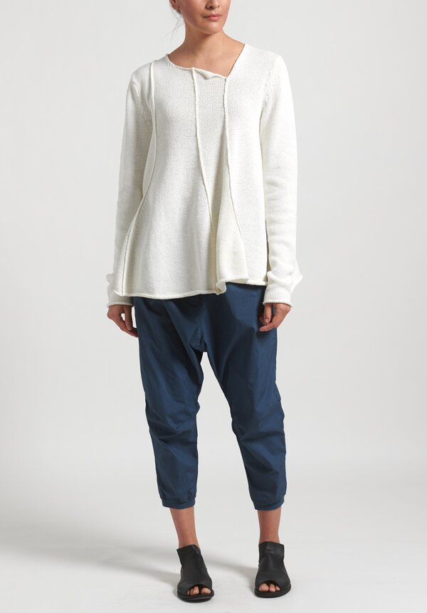 Rundholz Black Label Flared Panel Sweater in Off-White	