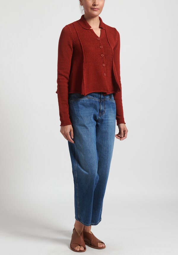 Rundholz Black Label Flared Panel Cardigan in Berry Red