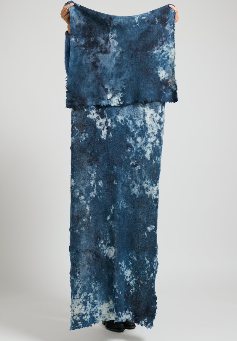 Avant Toi Casentino Camouflage Scarf in Deep Blue