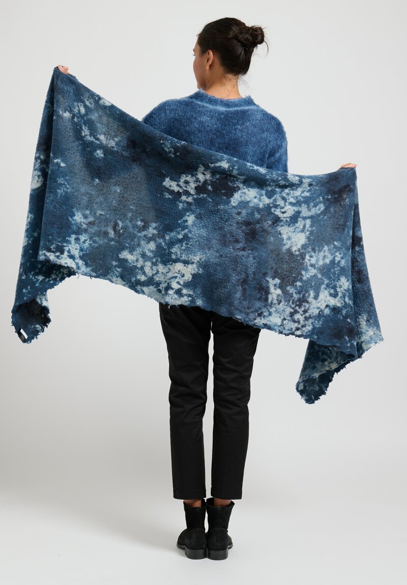 Avant Toi Casentino Camouflage Scarf in Deep Blue