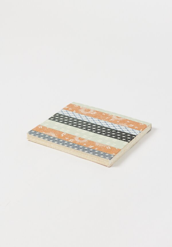 Elam Handprinted Japanese Chiyogami Paper Notebook in Vertical Kimono Stripes	