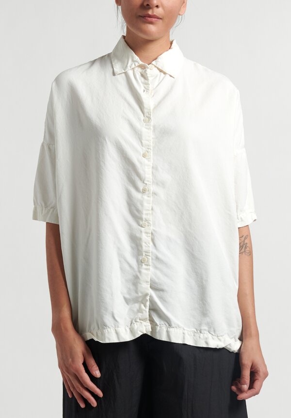 Casey Casey Soft Silk Button Up P4 Shirt in White