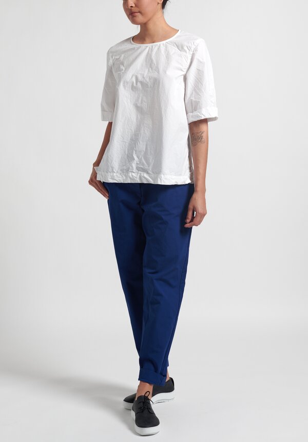 Casey Casey Wrinkled Short Sleeve Simple Top in White