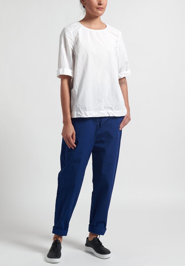 Casey Casey Wrinkled Short Sleeve Simple Top in White