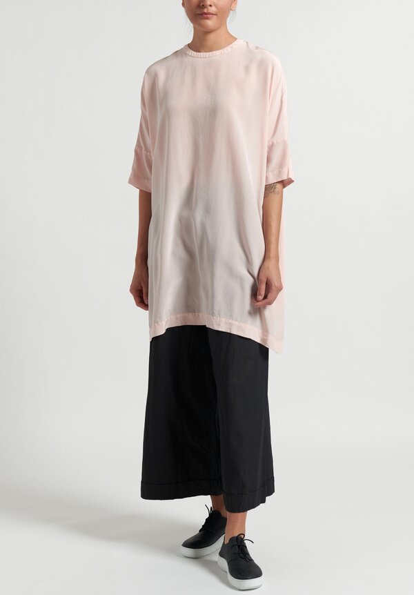 Casey Casey Oversized Silk Odem T-Shirt	in Pale Pink