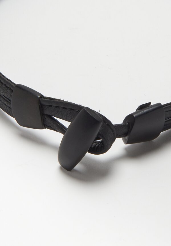 Monies UNIQUE Single Baroque Fresh Water Pearl Leather Necklace	