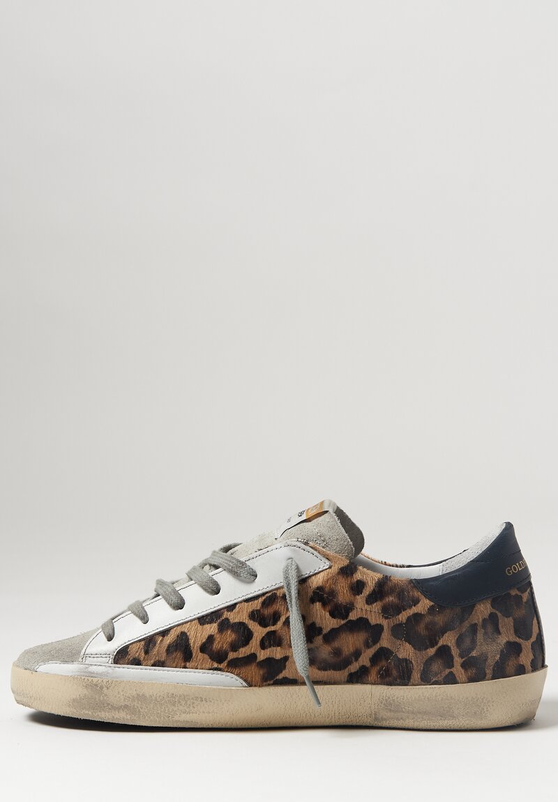 Golden Goose Calf Leather Leopard Super-Star Sneaker