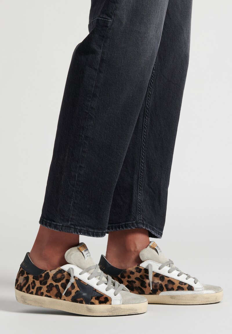 Golden Goose Calf Leather Leopard Super-Star Sneaker in Leopard ...