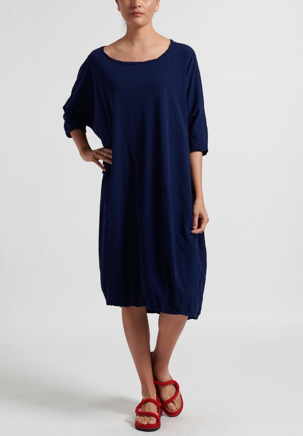 Rundholz Dip Half-Sleeve Dress in Navy Blue