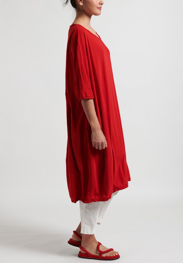Rundholz Dip Half-Sleeve Dress in Red