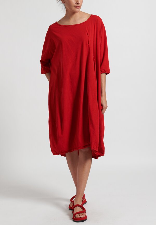 Rundholz Dip Half-Sleeve Dress in Red