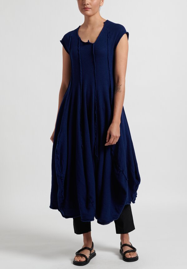 Rundholz Dip Sleeveless Knitted Dress in Navy Blue