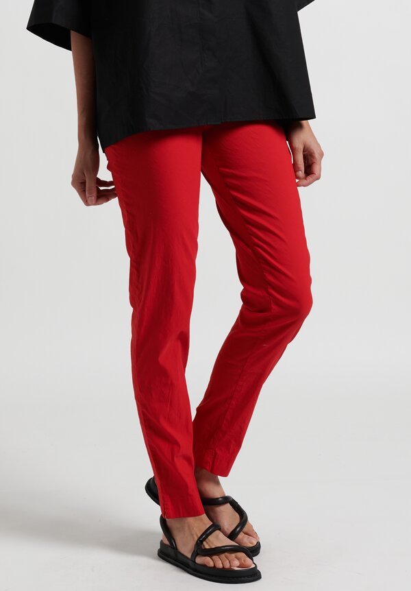 Rundholz Dip Straight Leg Stretch Pants in Red	