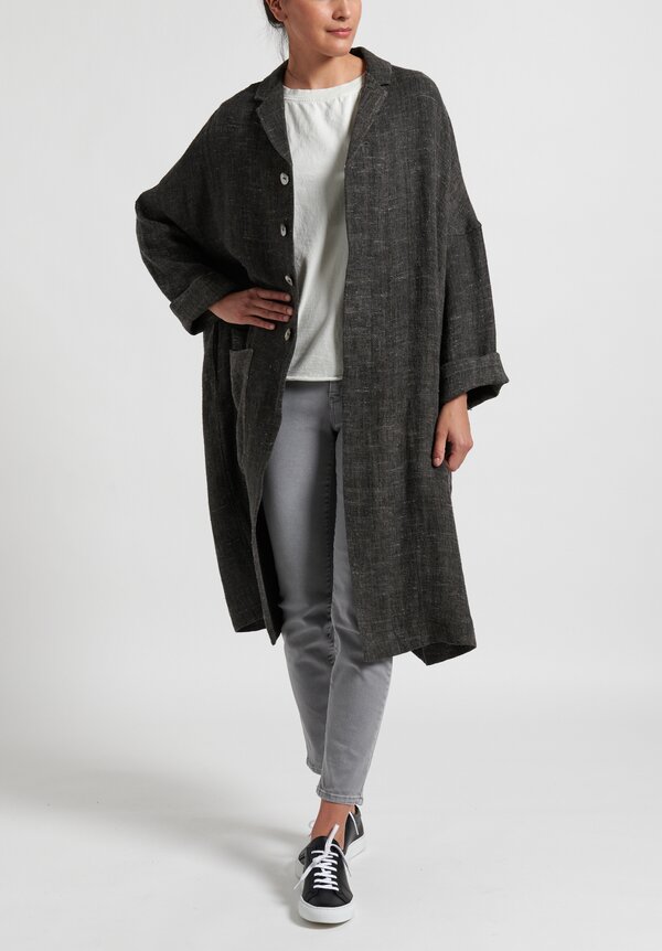 Album Di Famiglia Loose Linen Coat in Dark Grey | Santa Fe Dry Goods ...