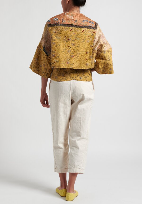 By Walid 19th C. Embroidery Short Bella Jacket & Bette Bustier in Gold	