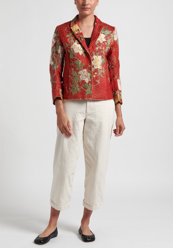 By Walid 19th C. Embroidery Haya Jacket in Red	