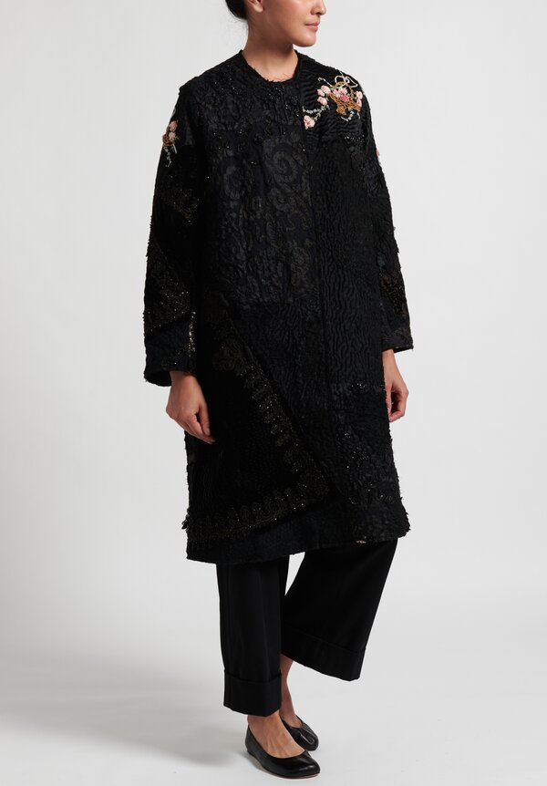By Walid 19th C. Embroidery Tanita Coat in Black	