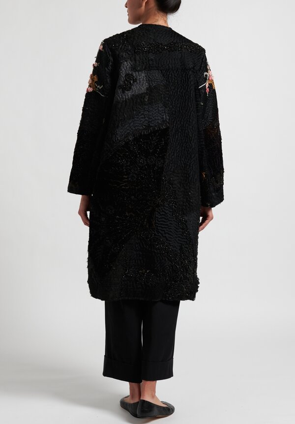 By Walid 19th C. Embroidery Tanita Coat in Black	