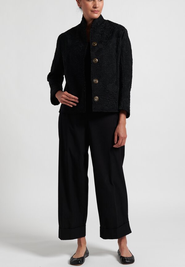 By Walid 19th C. Embroidery Haya Jacket in Black	