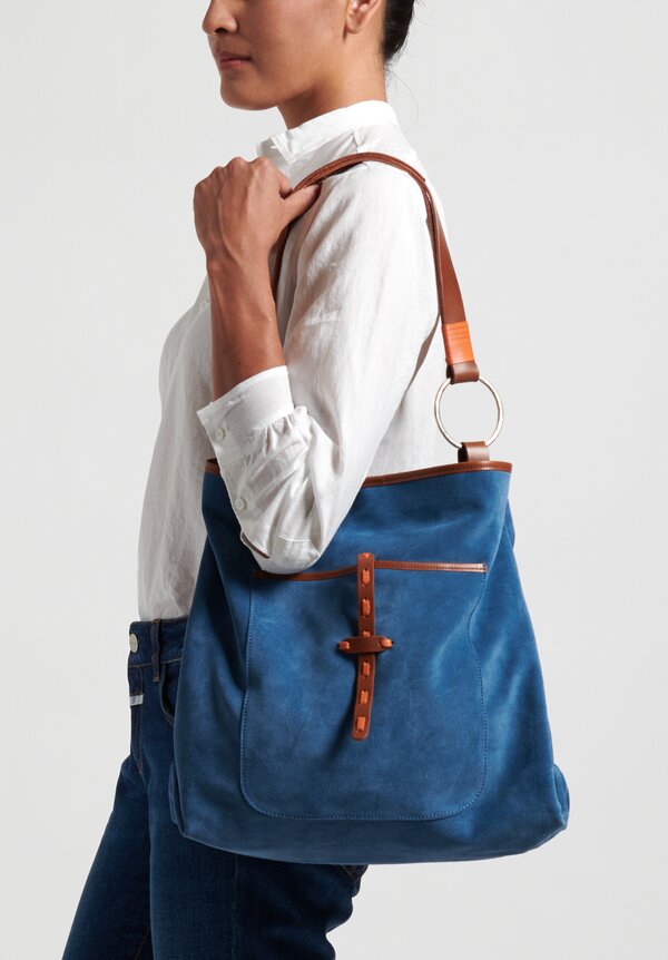 Massimo Palomba Calypso Derby Shoulder Bag Denim Blue	