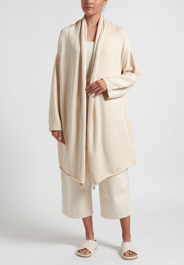 Lauren Manoogian Long Slouch Cardigan in Raw White