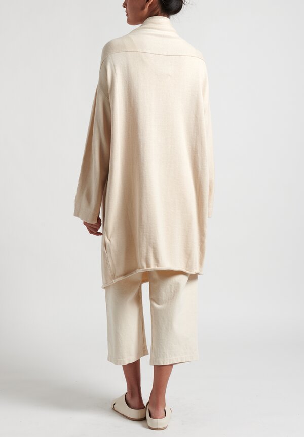 Lauren Manoogian Long Slouch Cardigan in Raw White