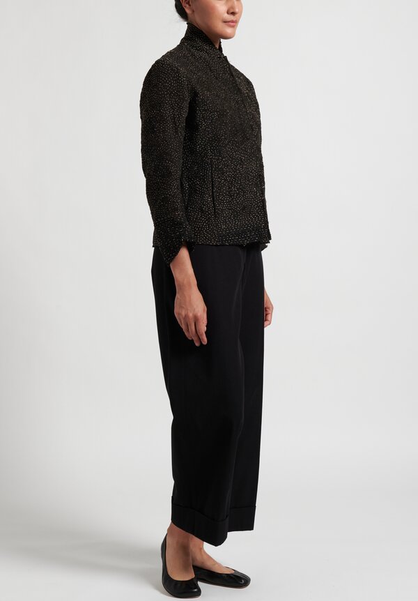 By Walid 19th C. Embroidery Haya Jacket in Black and Beige	