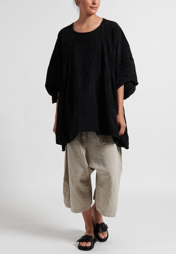 Rundholz Oversize Embroidered Tele Top in Black	