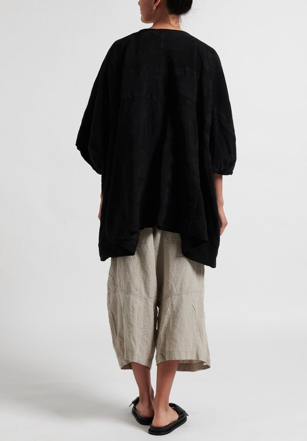 Rundholz Oversize Embroidered Tele Top in Black	