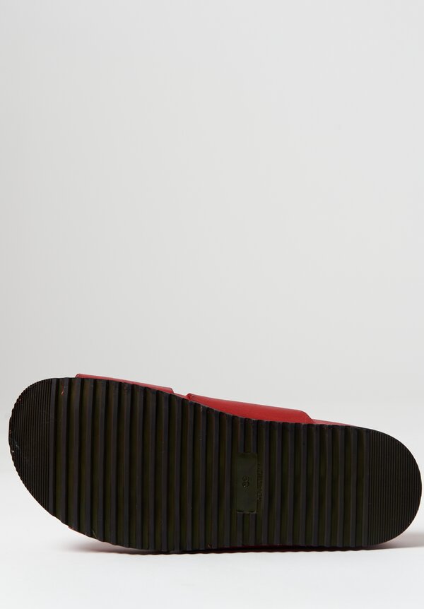 Rundholz Dip Leather Slip-On Sandal in Red	
