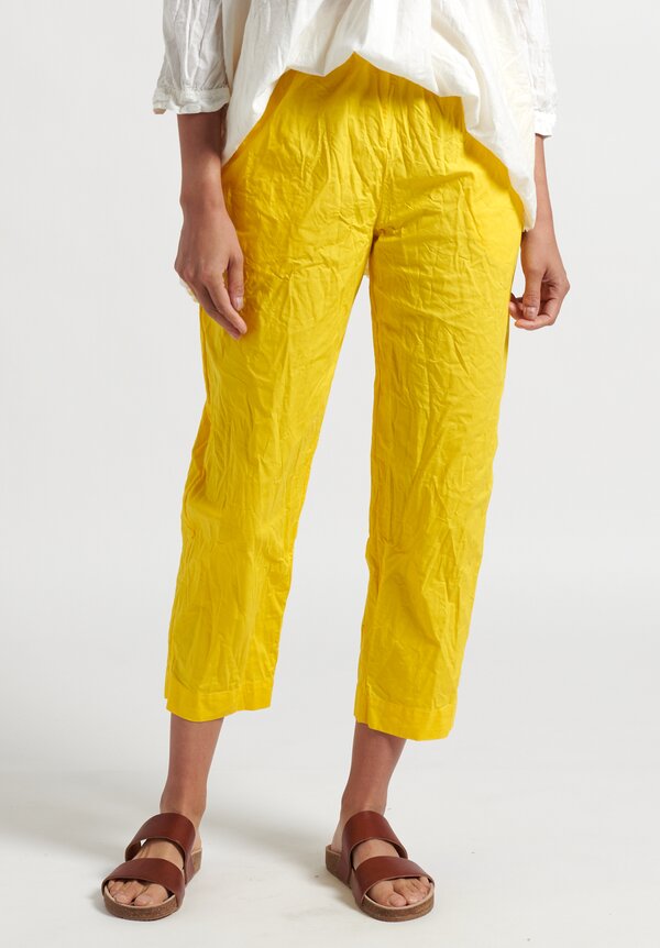 Daniela Gregis Washed Elastic Cigarette Pants	in Yellow