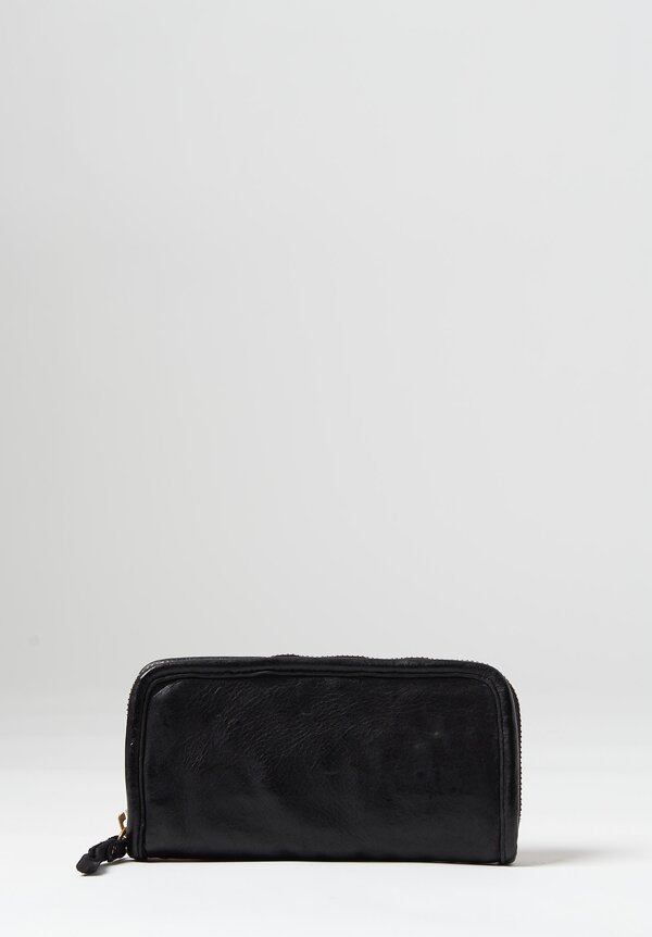 Campomaggi Leather Zipper Wallet in Black	
