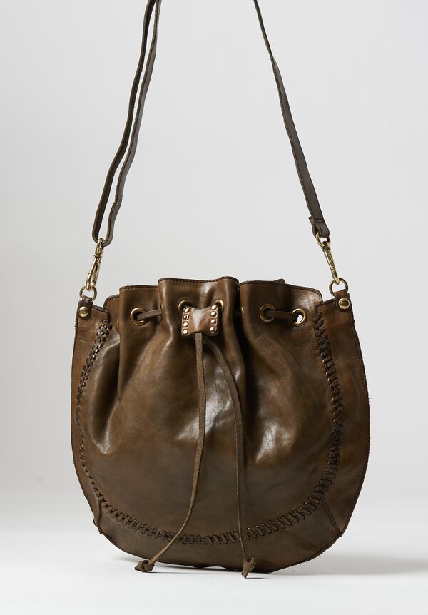 Campomaggi Large Round Bucket Bag Military Brown	