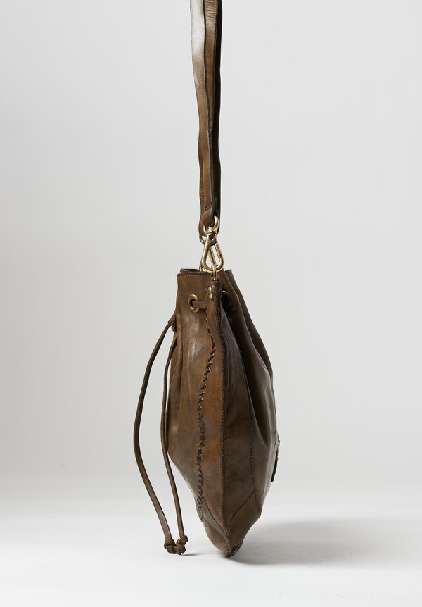 Campomaggi Large Round Bucket Bag in Military Brown | Santa Fe Dry ...