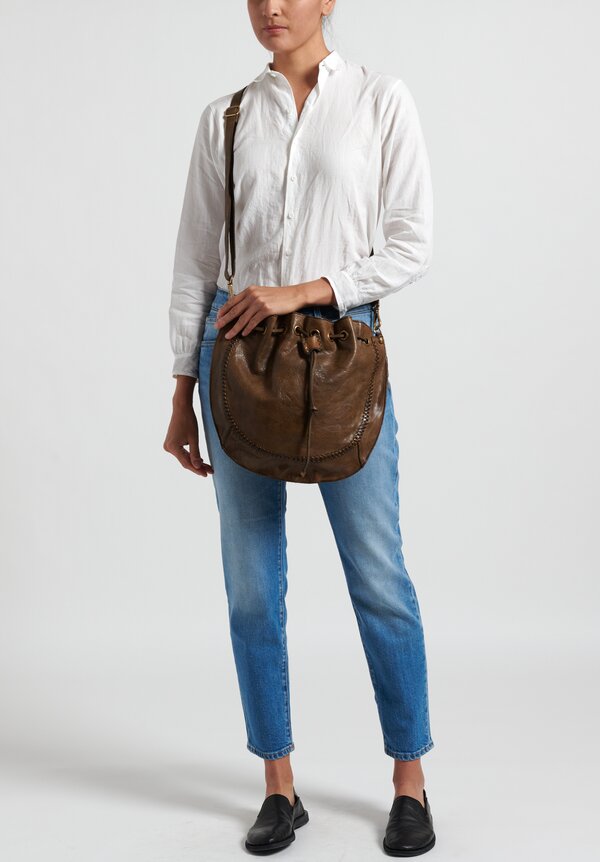 Campomaggi Large Round Bucket Bag Military Brown	